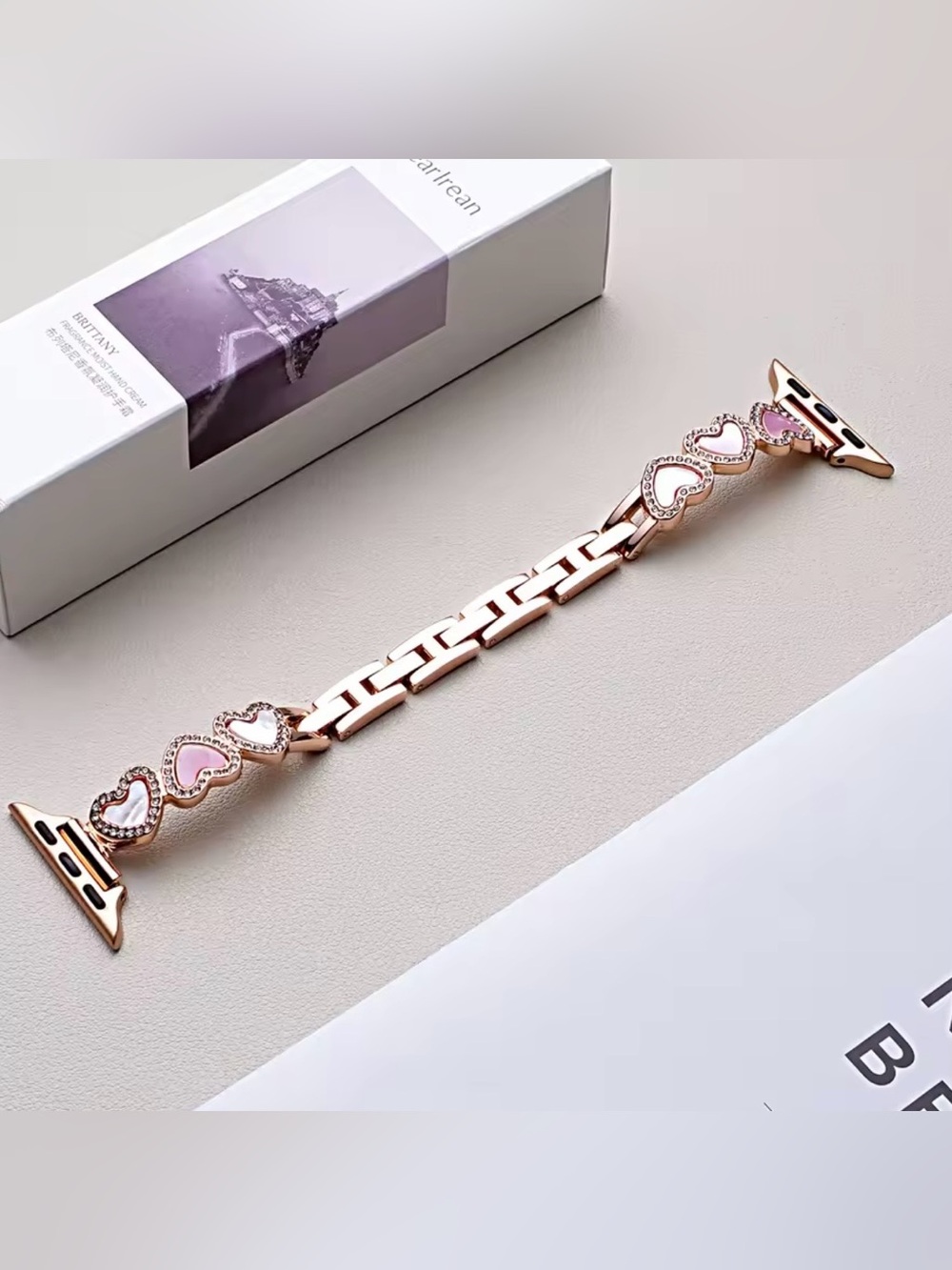 Rose Gold Heart Link Apple Watch band 38-49 mm